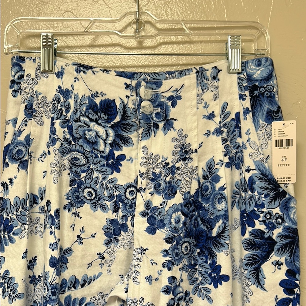 Anthropologie Blue Floral Pants - Picture 3 of 3